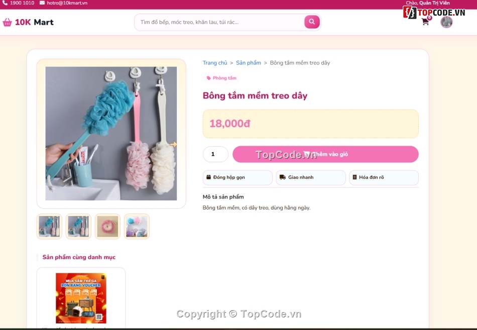 Website bán đồ dùng,web bán hàng,cửa hàng 10kmart